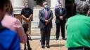 State Sen. Anthony Williams, seen here at the Delaware County Courthouse, said in a statement he is following recommended health guidelines.