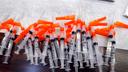 Syringes containing vaccine stand at the ready for members of the public to get the vaccine administered to them in the Sullivan County.