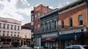 Businesses line a street in downtown DuBois, Pennsylvania.