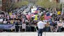 State Rep. Aaron Bernstine was one of at least four Pennsylvania lawmakers to participate in a rally to reopen the state at the Capitol on Monday.