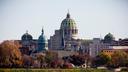 Pennsylvania’s state capitol building in Harrisburg, PA on Election Day 2022.