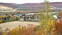 Tioga borough, in northern Pennsylvania, seen in the fall from a bird's-eye view.