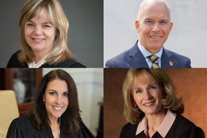 PA Supreme Court primary candidates, from left, clockwise: Deborah Kunselman; Daniel McCaffery; Patricia McCullough; Carolyn Carluccio.