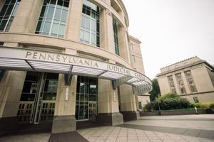 The entrance to the Pa. Judicial Center. In May, voters will choose their parties' candidates for state Supreme Court.