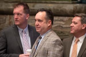 In the interview Wednesday, interim Senate President Pro Tempore Jake Corman (R., Centre) said organizers of the hearing did not adhere to social distancing and mask-wearing guidelines.