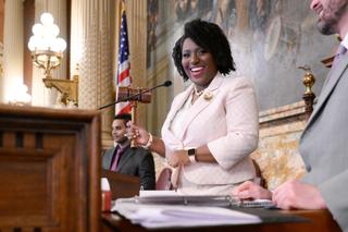 Philadelphia’s Joanna McClinton now leads the state House Democratic caucus, which passed new rules this year.